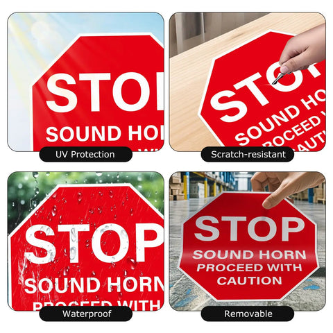5 Pack Stop Noise Sign Proceed With Caution Traffic Floor Sticker 17 By 17 Inches Anti Slip Self Adhesive Vinyl Waterproof