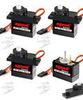 Beefed Up Mini Servo Set With Metal Gear And Shaft 9g Digital Micro Servo 1.9 Kg Cm Torque for Arduino and RC projects, four-pack display