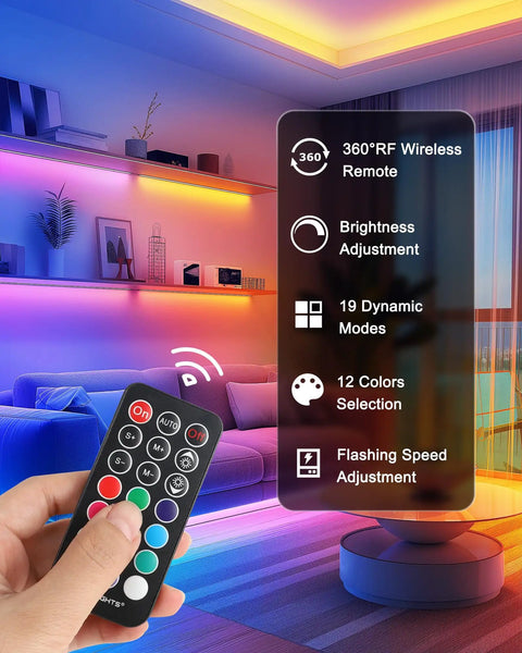 Rgb Led Strip Lights Kit with 3 Short 1.64 Foot Strips Dimmable 5050 Color Changing Tape Lights for TV Backlight Display