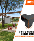 3 Way Pergola Brackets Kit For 5.5x5.5 To 6 Inch Lumber Outdoor Use near outdoor pergola setup by lakeside