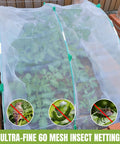All In One Garden Netting Kit With 36 Fiberglass Hoops And 30 Connectors For A 10x20 Ft Ultra Fine Mesh Insect Barrier over raised plants