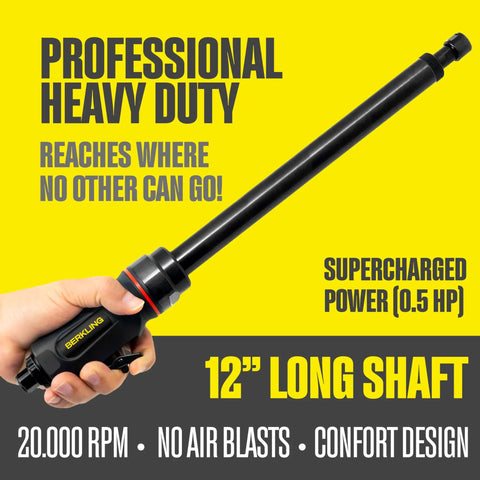 12 Inch Extra Long 1 Quarter Inch Straight Air Die Grinder Pro Grade Heavy Duty Variable Speed For Tight Spaces Weld Grinding Edge Smoothing Long Reach Tool For Machinists And Pros