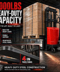 Heavy Duty 5000 Lb Warehouse Pallet Stacker That Gets The Work Done With A Sweet 118 Inch High Lift semi electric walkie stacker showing 4 inch thick steel forks.