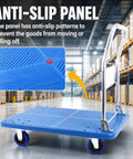 Heavy Duty Foldable Push Cart Dolly, 660 Lbs Moving Platform Truck with anti-slip panel for secure load transport.