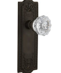 Meadows Plate And Crystal Door Knob Set For Vintage And Modern Doors With Fluted Glass Knob And Decorative Back Plate Classic Retro Vibe