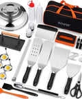 42 Piece Flat Top Griddle Accessories Kit With Extra Wide Burger Spatula Enlarged Spatulas Melting Dome And Burger Press Plus Tongs Knife Basting Cover