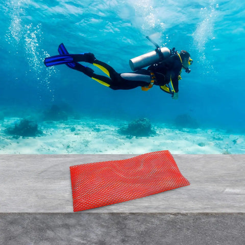PVC Mesh Diving Tank Sleeve Anti Scratch Protective Cover For 12L Cylinders Adjustable Fit Up To 18cm Diameter Orange Protects