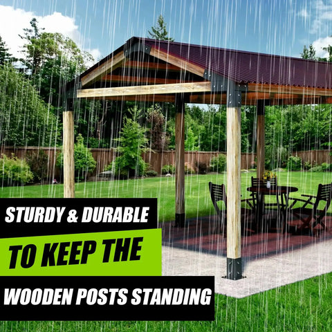 Three Way 15 Degree Pergola Bracket Kit For 3.5 By 3.5 Inch Wood Posts To Beams Slant Roof Support For Pavilions And Log Cabins Built Tough With Welded Steel And Galvanized Finish Two Pack