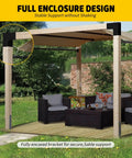 Heavy Duty Two Way Pergola Brackets Kit For 4x4 Lumber L Shaped DIY Brackets with matte black finish in outdoor gazebo setup