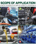 Image showing applications of the Garage-Ready Car Vacuum Hose Kit Set With 6 Five-Foot Hoses And 113 Connectors in automotive and industrial settings.