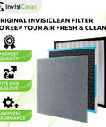 True HEPA And Activated Carbon Replacement Filter For Aura IC-5018 And Sensa IC-5120 Air Purifiers, pre-filter shown