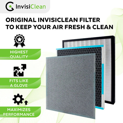 True HEPA And Activated Carbon Replacement Filter For Aura IC-5018 And Sensa IC-5120 Air Purifiers, pre-filter shown