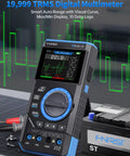 3In1 Digital Multimeter With Built In Oscilloscope And DDS Generator with screen displaying data, showing TRMS 19999 counts