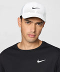 Moisture-Wicking Dri-Fit ADV Club Structured Swoosh Cap With AeroBill Breathability For Dry Comfort All Day White Black Small Medium