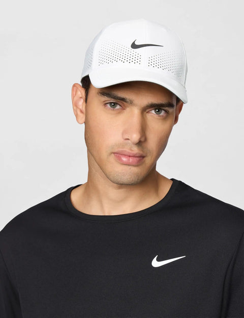 Moisture-Wicking Dri-Fit ADV Club Structured Swoosh Cap With AeroBill Breathability For Dry Comfort All Day White Black Small Medium