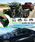 Retractable Ratchet Straps Featuring Control Pull Back System Heavy Duty Self Retracting Cargo Ties For Trucks with motorcycle and kayak.