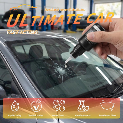 Windshield Crack Repair Kit For Cars And Glass Surfaces Quick Fix For Cracks That Stops Propagation Fast DIY Window Repair Liquid Easy To Use Glass And Mirror Repair Solution 1 Pack applied to car windshield