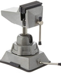 Vacuum Base Vise BV VB With Silver Finish, Ultra Stable Hold For Hobbies And Electronics, Lightweight Portable Bench Tool