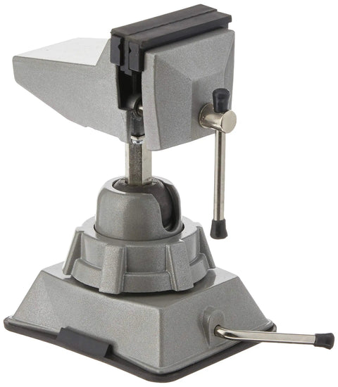 Vacuum Base Vise BV VB With Silver Finish, Ultra Stable Hold For Hobbies And Electronics, Lightweight Portable Bench Tool