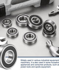 Deep Groove Ball Bearing 28x52x12mm, Chrome Steel, Double Rubber Sealed, ABEC 5 Precision, various sizes for industrial use.