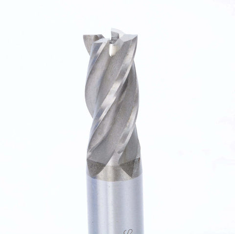 HSS straight-shank milling cutter, 4-flute, 15mm cutting diameter, 16mm shank diameter, 32mm blade length