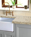 Granite Countertop Paint Kit For Kitchen And Bathroom Brown Finish With High Gloss Topcoat on kitchen countertop near sink