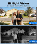 Dual Band Wireless Video Doorbell Camera With 2.4G And 5G Wi Fi, 2 Way Audio, AI Motion Alerts, Instant Alerts, Included Chime, No Monthly Fee, Easy Setup, Battery Powered With Long Battery Life, Works With NVR Or Standalone Security System, day and night vision demo