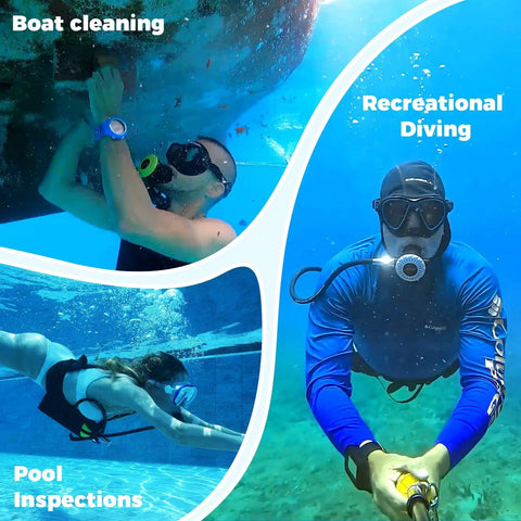 Diverse uses of 1L Mini Scuba Tank Portable Diving Cylinder for Boat Cleaning, Recreational Diving, and Pool Inspections