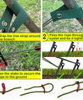 Installation steps for Heavy Duty Tree Stake Kit With 3 Straps, 3 Steel Spikes, And 39 Ft Rope For Young Trees support