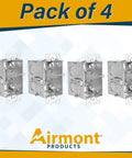 Heavy Duty 2.5 Inch Deep One Gang Metal Switch Box Haul Featuring Solid Four Pack Build With Seven Knockouts And MC Cable Clamps For Slick Electrical Wiring Jobs Around Town.