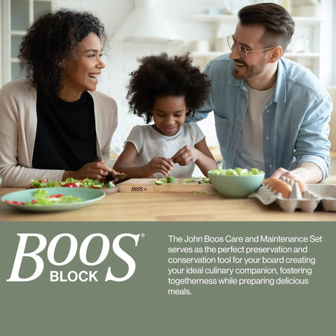 Family using All Natural Wood Care Set For Butcher Blocks, Cutting Boards And Countertops 16 Oz Mineral Oil Plus 5 Oz Board Cream For Utensils And Wooden Surfaces Today during meal prep