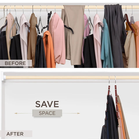 Heavy Duty Beechwood Pants And Scarf Hangers Space Saving Closet Organizer Built Different Wardrobe Setup For Jeans And Leggings With Rotating Swivel Hook Two Pack