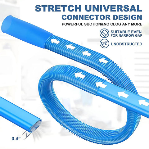 All In One Dryer Vent Cleaner Kit With Vacuum Hose, Brush And Gloves Universal Fit For Any Vacuum Cleans Dryer Vents, Ducts Blue Hose