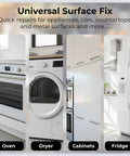 High Gloss White Touch Up Paint For Porcelain And Appliances, Fast Fix For Fridges, Microwaves, Dishwashers, Dryers, Tiles
