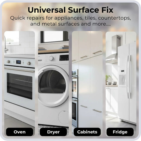 High Gloss White Touch Up Paint For Porcelain And Appliances, Fast Fix For Fridges, Microwaves, Dishwashers, Dryers, Tiles