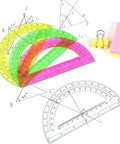 Clear 6 Inch Protractor Set Of 2 For Geometry Classrooms And Offices See Through 180 Degree Protractors With Easy Read Scale