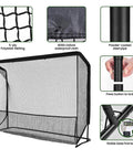 Indoor Outdoor Golf Practice Net 10x7ft With Target Mat And Chipping Cage Backyard Driving Range Sturdy 32mm Frame