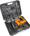10 Amp Rotary Hammer Drill With Vibration Control Three Modes Demolition Kit in carry case with chisels and bits