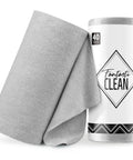 Front view of Fantasticlean microfiber cleaning cloth roll, grey, 12x12 in, 40-pack towels.