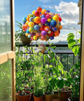 Colorful Hot Air Balloon Sun Catcher Stained Glass Window Decoration For Valentine's Day And Special Occasions Gardens Outdoors Cafes And Clubs Window Hangings A Totally Pretty Gift Idea For Home Or Shop Decor in garden setting