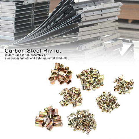 220 Piece Rivet Nut Assortment Kit With Mixed M3 To M12 Zinc Plated Rivet Nuts for metal panels pipes automotive DIY