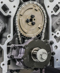 Michigan Motorsports 1 Bolt To 3 Bolt Cam Gear Conversion Kit With Timing Chain installed on LS engine block