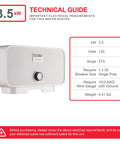 Technical guide for 3500 Watt 120 Volt Point Of Use Tankless Electric Water Heater For A Single Sink With Instant Hot Water Flow Up To 0.68 GPM
