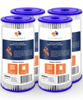 Four pack of One Micron Pleated Water Filter For Whole House Sediment Removal 10 By 4 Point Five Replacement Filter Fits FXHSC And R50 BBSA