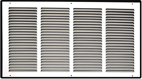 Beefy Steel Return Air Grille For 24x14 Duct Opening, White Vent Cover For Sidewall Or Ceiling HVAC Cold Air Intake Grille