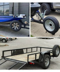 Spare Tire Mount Carrier For Trailers Fits 4 5 And 6 Lug Wheels Bolt Patterns 4 To 5.5 Inches Holds Up To 150 Lbs Easy 3 Bolt Install built tough for tough jobs shown on trailers and boats