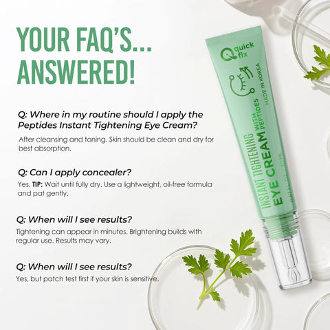 Top Shelf Peptide Eye Cream That Hits Different For Dark Circles And Fine Lines With Hyaluronic Acid And Vitamin B5, displayed with FAQs.