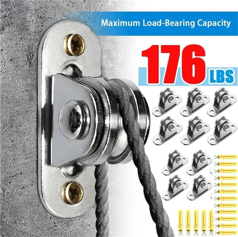 Top Shelf Heavy Duty V Groove Gate Wheels 6 Pc Replacement Kit With Reinforced Wall Mount Brackets showcases roller attachment for 176 lbs.