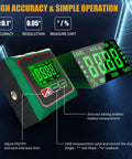 Digital Angle Finder With Laser And Magnetic 4-Side Inclinometer, Pro Grade Precision, ±0.1° Accuracy, 0.05° Resolution, Backlit Display, Measures Degrees And Percent, Fast One-Hand Operation, Built For Builders And DIY Pros, cube display