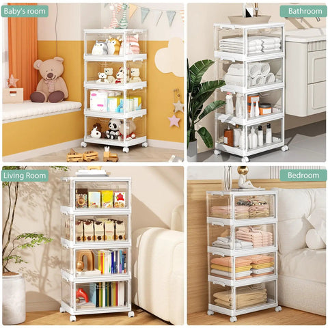No Nonsense Clear Stackable Storage Bins With Snug Lids For Bedroom Closet Garage Organization Four Tier 23 Quart Each Dang Sturdy Plastic Totes Built Solid For Toys Crafts Clothes And Junk Drawer Cleanup Heavy Duty Performance That Holds Up